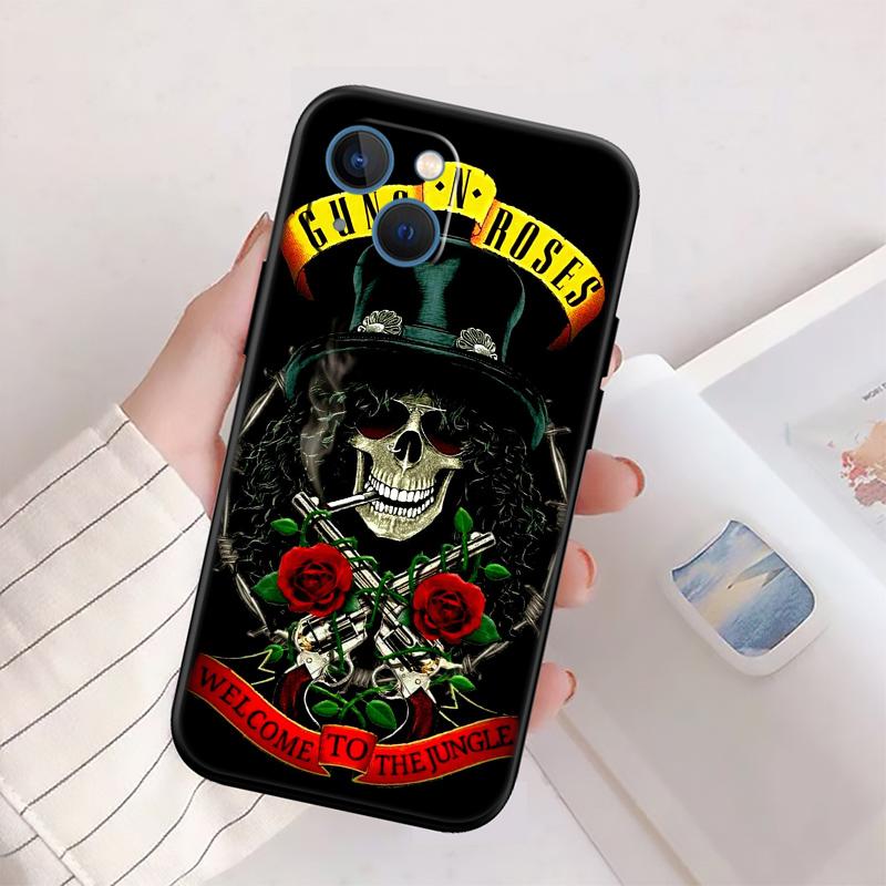 BH24 G-guns R-roses New High-End Shell Phone Case for iPhone 16 15 14 13 12 Pro Max Plus Mini