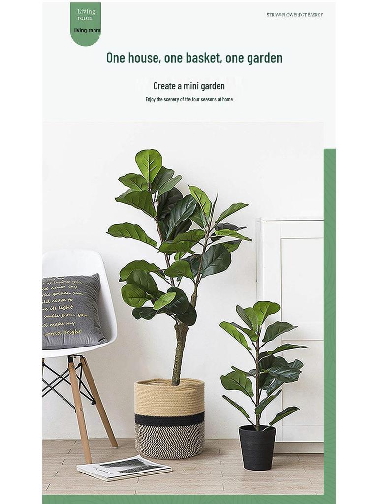 Large Cotton Rope Basket for Plants, Flowers, Laundry, and Storage