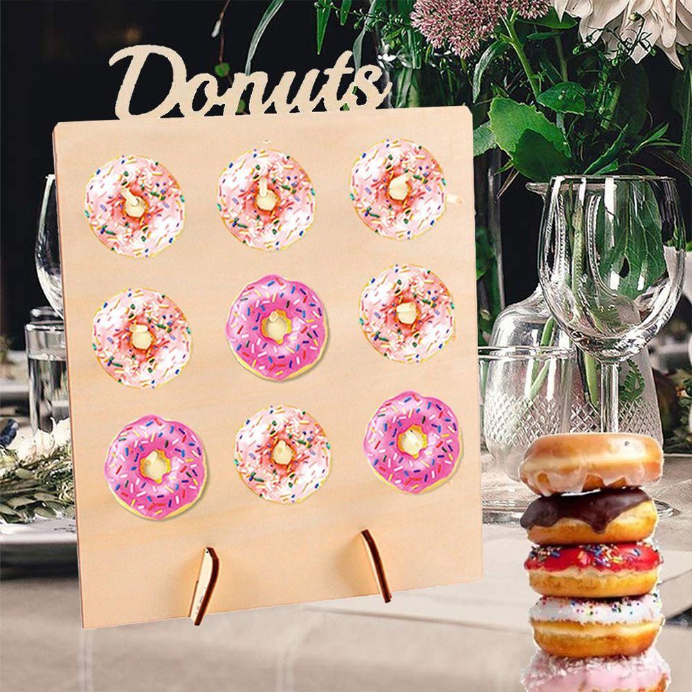 DIY Wooden Party Supplies Birthday Favour Doughnut Rack Storage Racks Donut Wall Stand Donut Holds
