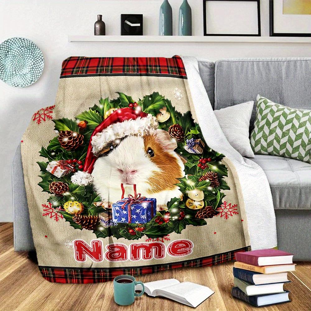 Christmas Guinea Pig Home Custom Blankets Soft Warm Lightweight Allseason Multipurpose Blanket For Picnic Sofa Office Bed Living Room Suitable As Gift