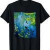 Black Cat Monets Waterlily Painting Art Cat Lover T-Shirt