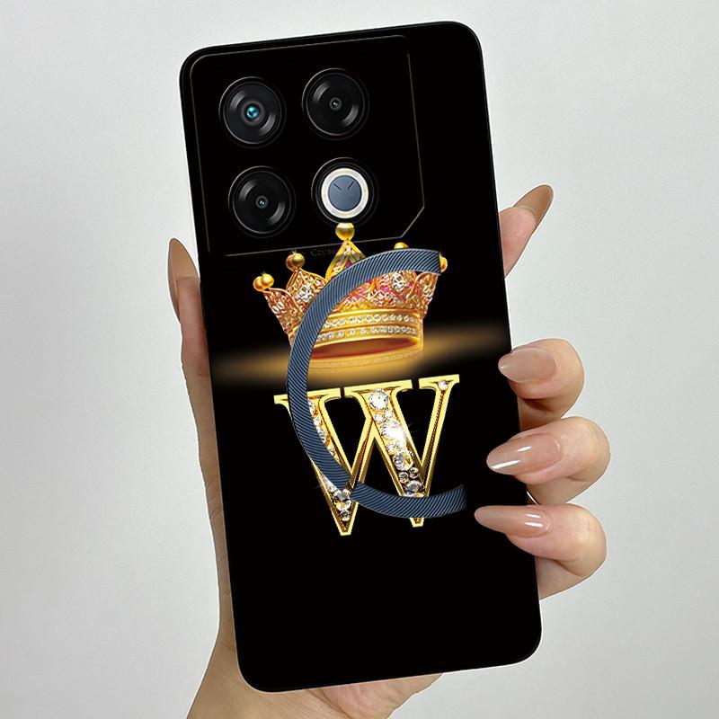 Для Infinix GT 20 Pro Чехол Роскошная Корона Буква Мягкий Силикон Задняя Крышка Для Infinix GT20 Pro GT20Pro Чехол Infinix X6871 Чехлы