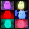 Mini Popular Cat Baby Night Lamp 7-color Pat Touch Color-changing Eye Protection Bedroom Bedside Night Light Gift Children