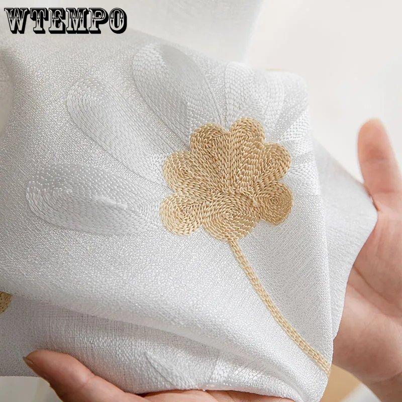WTEMPO 2 шт. полузатеняющие оконные ширмы для гостиной, спальни, балкона, готовые шторы, дешевые солнцезащитные утолщенные белые марлевые шторы