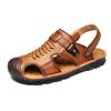 Fashion Fashion Casual Cow Leather Sandals for Men Solid Color Dual-use Slipper Shoes Male Beef Tendon Beef Tendon Base Beach Shoes Man