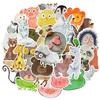 50 PCS Watercolor Animals Sticker Kids Toys Gifts Colorful Cute Cartoon Stickers To DIY Laptop Luggage Skateboard Guitar Decals