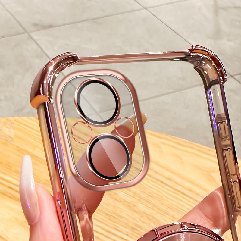 Gradient Glitter Makeup Mirror Stand Case for OPPO A35 A93 A96 A97 A55 A56 A57 A17 A9 A5 A57 A58 A72 Realme C53 C35 C33 C31 Reno 6 7 8 9 10 11 12 Pro