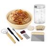 Sourdough Starter Kit with Linen Liner Cover Temperature Marking Tape Scraper Cleaning Brush Spatula Mixer Blades Scraper Glass Baking Supplies Tools
