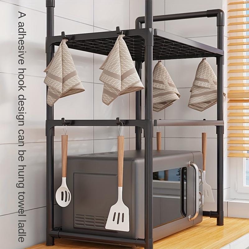 2-Tier Metal Kitchen Shelf, Countertop or Floor Storage for Spices, Utensils, Pots & Pans, Utensil Holder - Microwave & Double Oven Storage Organizer
