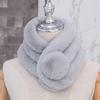 New Scarf Women's Plush Autumn and Winter Solid Color Warm Rex Rabbit Hair Imitation Fur Hairball Thickened Scarf
