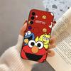 Cute cartoon A-ElmoS red Phone Case For Samsung Galaxy A73,A72,A71,A70,A53,A52,A51,Soft Silicone Black Cover