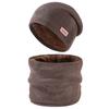 Winter Fashion Thickened Scarf Hat Two-piece Set Women's Trend Versatile Knitted Fleece Warm Suit Men's