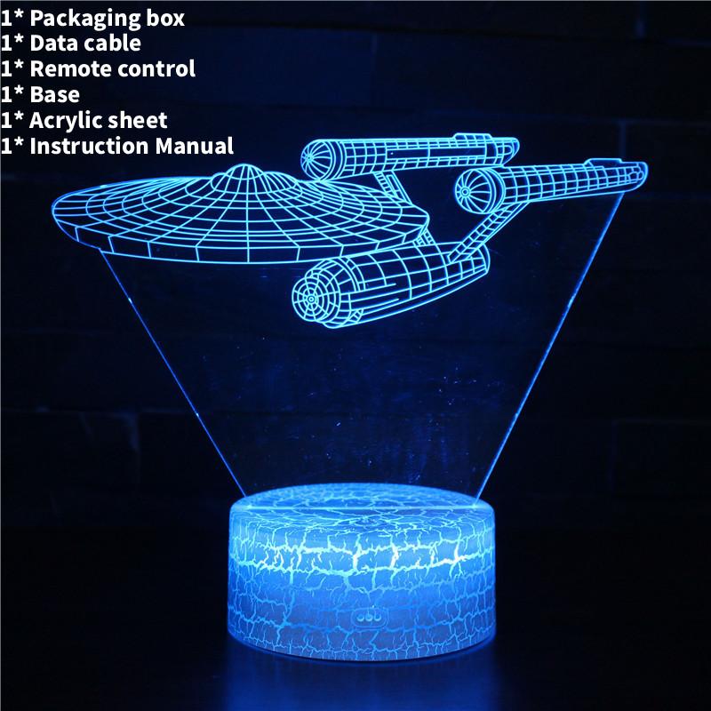 Falcon Millennium Death 3d Led Night Lamp Bedroom Decoration Lamp