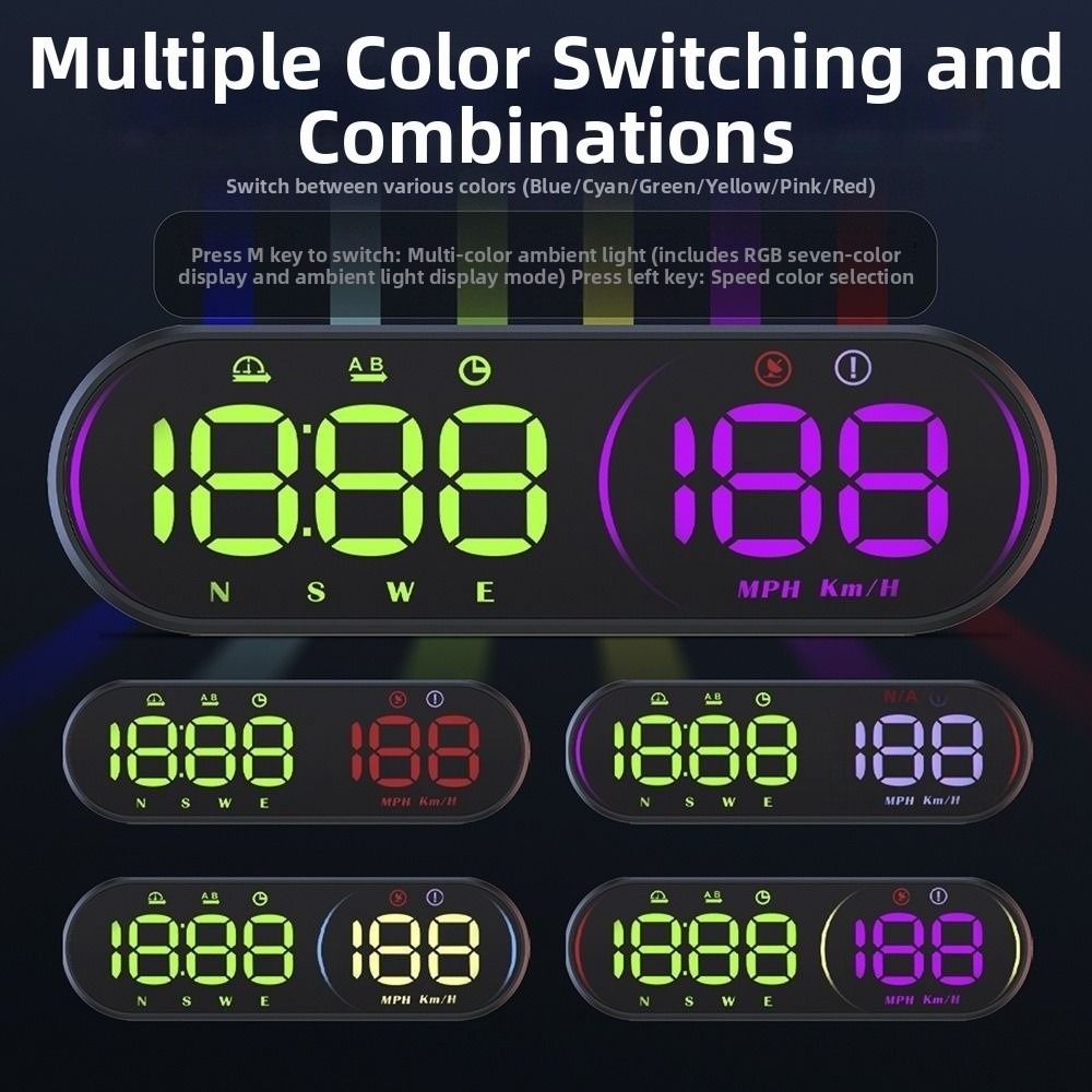 Portable Digital Speedometer Universal Windshield Projector Car Head Up Display Tachometer