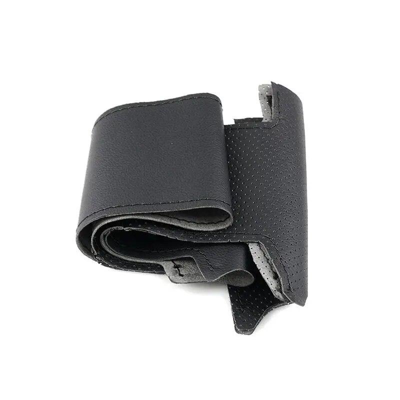 Braids On Car Steering Wheel For Toyota Avensis 2003 2004 2005 2006 2007 Perforated Microfiber Leather Cover Trim Accessories