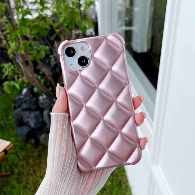 Матовый чехол для телефона с 3d ромбом для Iphone 14 12 11 13 Pro Max Mini Xr X Xs 7 8 Plus Se, мягкий силиконовый чехол