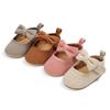 Весенне-осенняя хлопковая обувь для маленьких девочек, обувь для малышей, милая обувь с бантиком, детские туфли с мягкой подошвой для первых ходунков, От 0 до 1 года