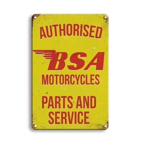 YMotorcycles Metal Sign Wall Art Retro Garage Decor Classic British Stylealuminum