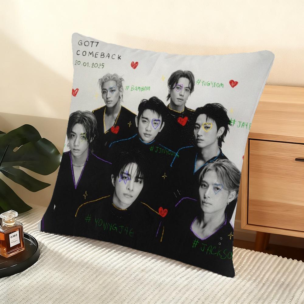 KPOP Got7 Группа Наволочка Шелковистый Короткий Плюш Домашняя Подушка для Дивана Наволочка - Невидимая Молния Домашний Декор