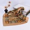 Большой шарф для волос с цветочным принтом кешью, защита от солнца, имитация шелка, квадратный гладкий шейный платок в стиле ретро, ​​шарф для улицы