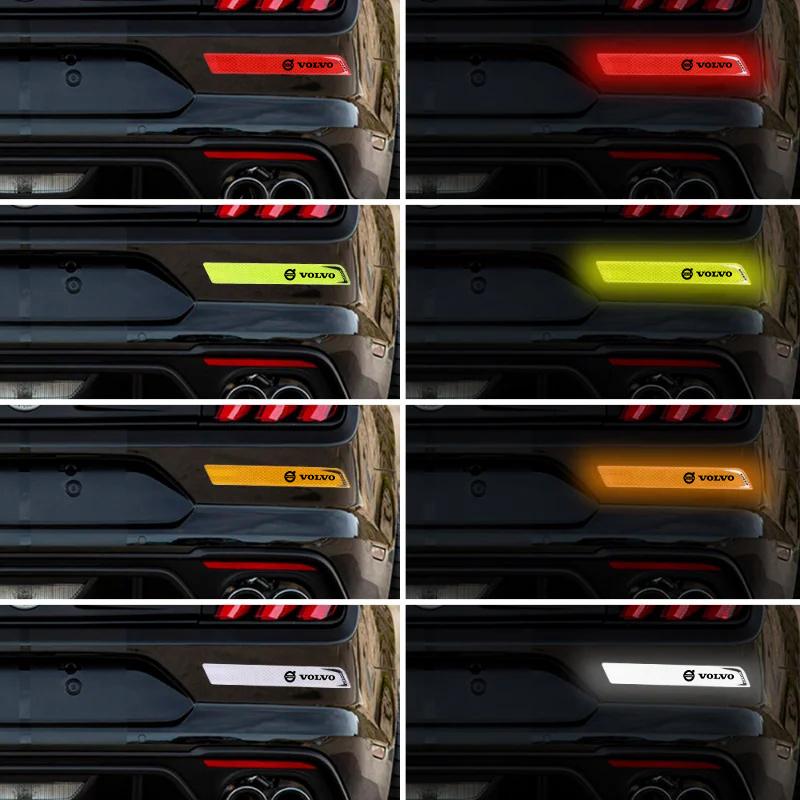 2Pcs Rear Bumper Reflective Anti-Collision Strips for Volvo XC90 XC60 V50 S60 V70 , High Visibility Night Safety Warning Sticker