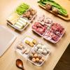 Портативный контейнер для хранения продуктов и фруктов с отделениями для холодильника и морозильной камеры, органайзеры, пакеты для порционной упаковки мяса, лука, имбиря, прозрачный контейнер для овощей и фруктов