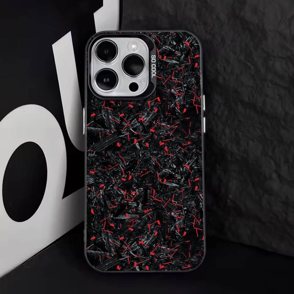 Узор под карбон Чехол для телефона для iPhone 17,16,15,14,13,12,11 Plus,Pro Max,XS,Разноцветный Серебристо-черный Чехол