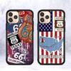 Чехол для телефона America Route 66 для iPhone 17 16 Pro Max 11 12 13 14 15 Жесткий PC+TPU Подставка Задняя крышка