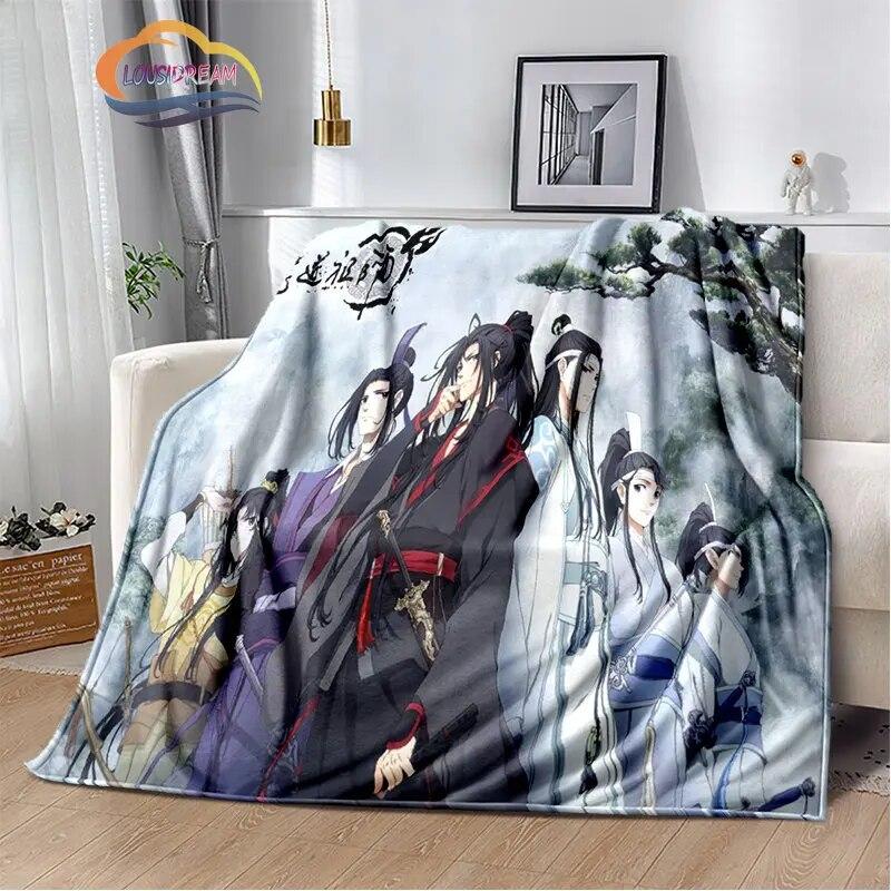 Anime Grandmaster of Demonic Cultivation Flannel Soft Throw Blanket Mo Dao Zu Shi Lightweight Warm Sofa Bed Travel Quilt