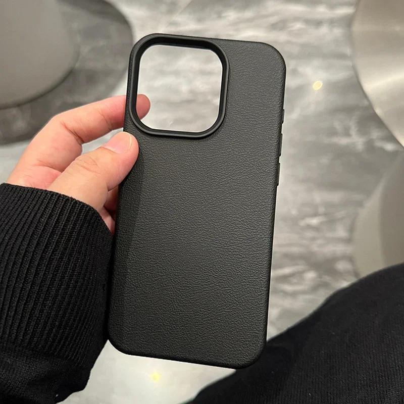 Роскошный матовый мягкий кожаный чехол для телефона Candy для iPhone 16 15 14 Plus 13 12 11 Pro Max Защита объектива Ударопрочный силиконовый чехол