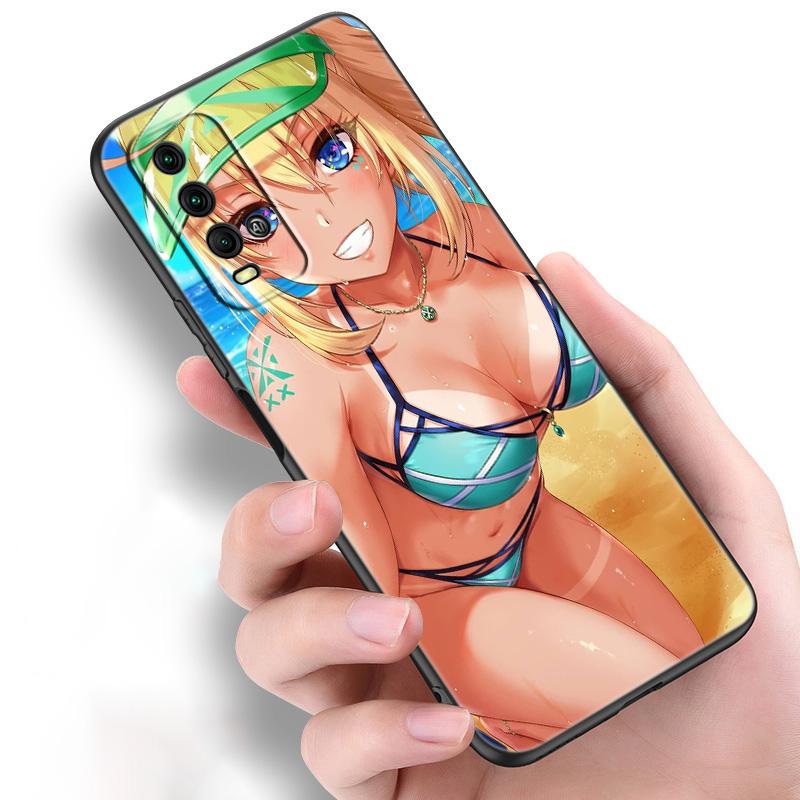 Аниме сексуальный силиконовый чехол-бикини для телефона Xiaomi Redmi Note 11 10 9 8 Pro 11T 10T 10S 9S 8T 9 9A 9C 9T черный мягкий чехол