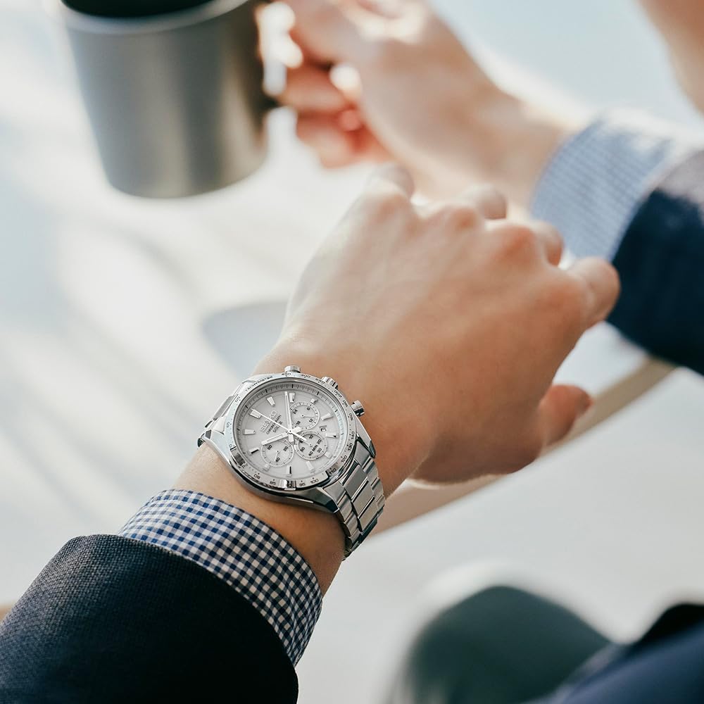 Мужские солнечные часы-хронограф Seiko Selection SBPY179 с календарем даты и 24-часовой стрелкой из нержавеющей стали