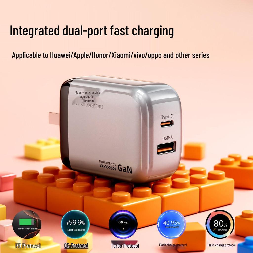 Двойной кабель для быстрой зарядки USB для устройств Huawei, Honor, Xiaomi, Apple и Android
