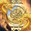 Мужские часы Dragon Watch Gold из нержавеющей стали с бриллиантами и календарем, роскошные брендовые кварцевые часы для мужчин, НОВЫЕ