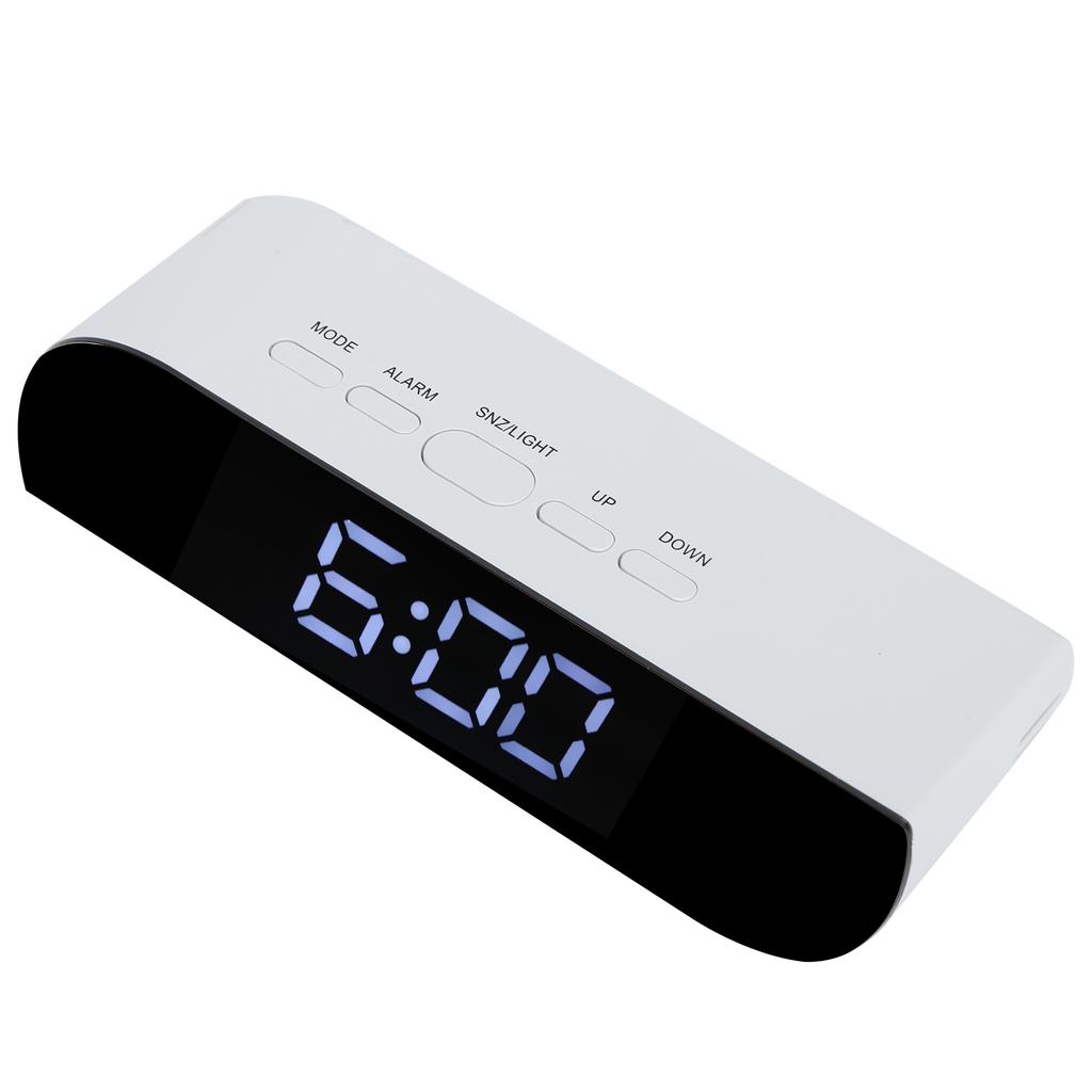 Светодиодные цифровые часы с 12/24-часовым форматом, регулируемой яркостью, прикроватный будильник GHY 0801Белый