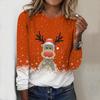 2025 Autumn & Winter Women's New Casual Crew Neck Long Sleeve Top 3D Christmas Pattern Ideal Halloween Christmas Gift