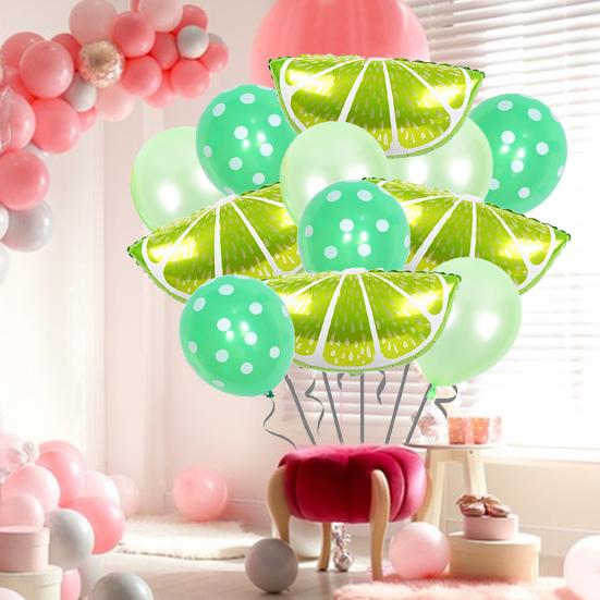 1 Set Lovely Watermelon/Strawberry/Orange/Pineapple Fruit Balloons Set DIY Party Scene Layout Aluminum Film Balloon Kids Inflatable Toy Fruit