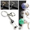 Clear Glass Wishing Bottle Pendant Cylinder Lucky Charm Keyring Creative Glass Vial Keychain