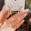 1011 New Silver Butterfly Pearl Tassel Earrings Women's Premium Light Luxury Niche Earrings Holiday Wind Ear Jewelry