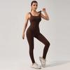 Ribbed Seamless Elastic Jumpsuit: European & American Fitness Yoga Bodysuit