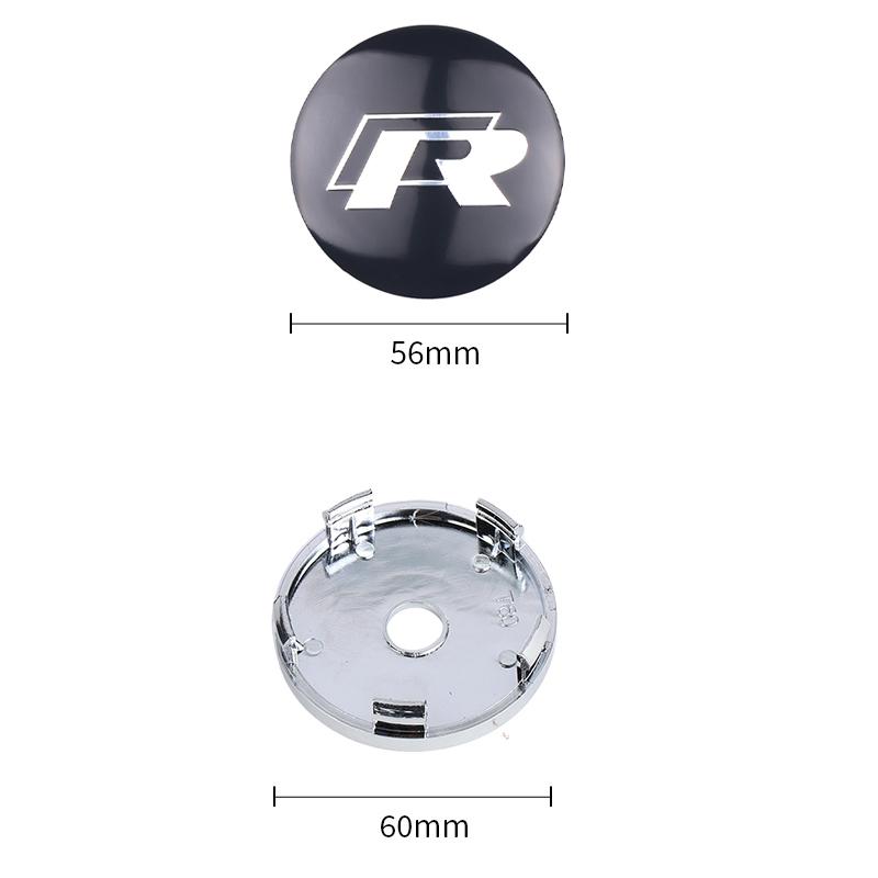 FUVLN1 60/63/68mm Car Wheel Center Hub Cap Logo Tyre Rims Badge Cover For Volkswagen VW Scirocco Golf MK6 Polo Tiguan PASSAT GTI R Line
