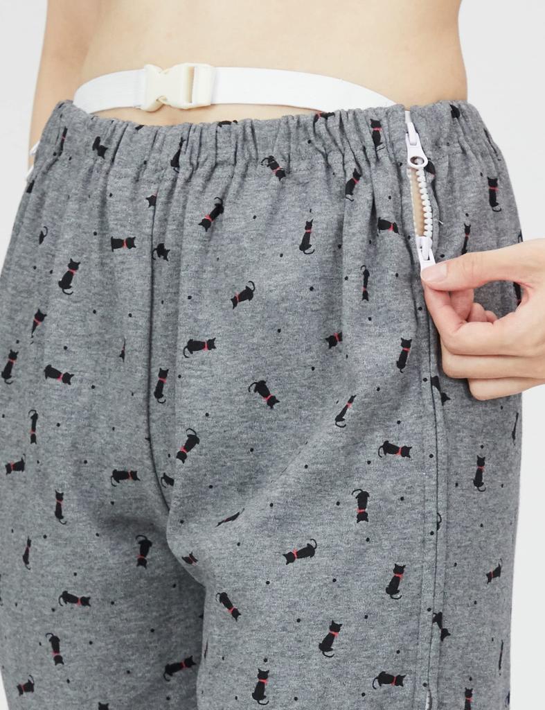 Pajama Care Cat Hospital Hospital Japanese Size LL Equivalent [Airin] Set, Women's Pajamas, Pattern, Women's Nightwear, Clothes, Clothes, Charcoal,