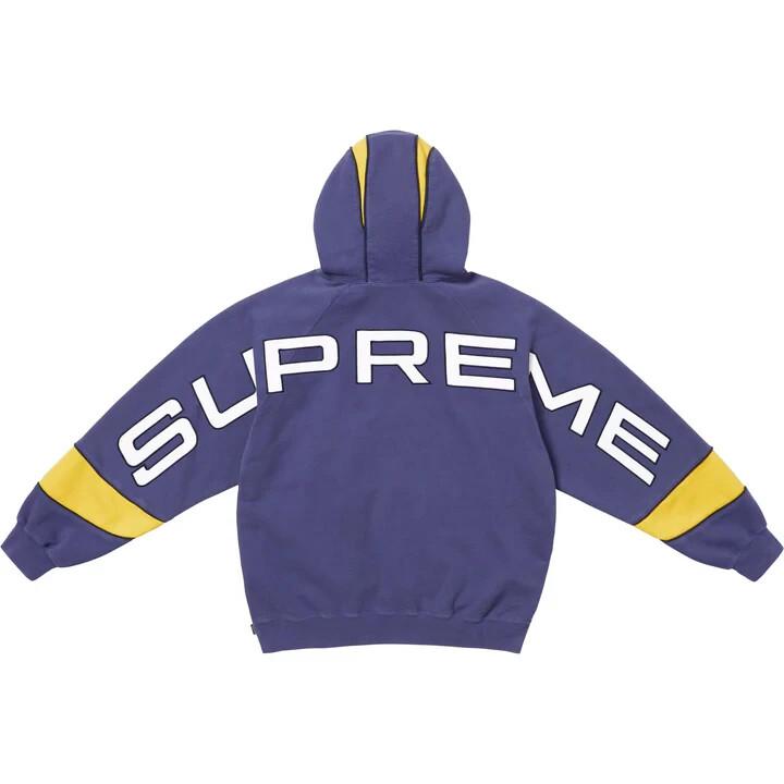 Supreme Толстовка с капюшоном и вставками, выцветший темно-синий