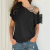 Женская футболка с косым вырезом, асимметричным дизайном off-shoulder, однотонная, свободного кроя, летние повседневные пуловеры, для ежедневной носки