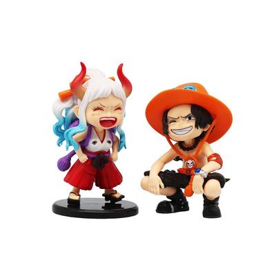 Аниме персонаж One Piece смеющийся приседающий Эйс ПВХ милая кукла Ямато машина Q версия модный бренд мультяшные настольные украшения