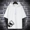 Man Summer Short Sleeve Hooded Graphic T Shirts Harajuku Cartoon Anime Shirt Japanese Streetwear Tees Casual Men Clothing