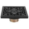 10x10cm Black Floor Drain Copper OdorResistant Concealed Floor Strainer for Hotel Bathroom Home