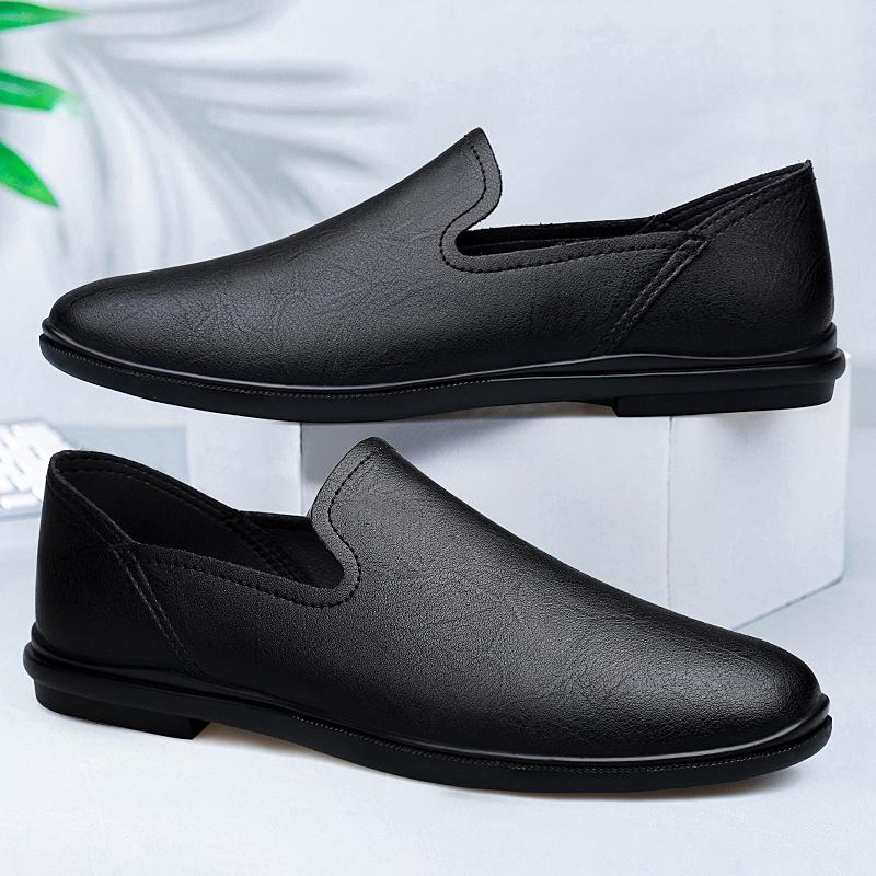 Мужская повседневная обувь из натуральной кожи весна-лето мужские туфли на плоской подошве для ходьбы туфли-лоферы без застежек деловая обувь удобные мокасины ленивая обувь