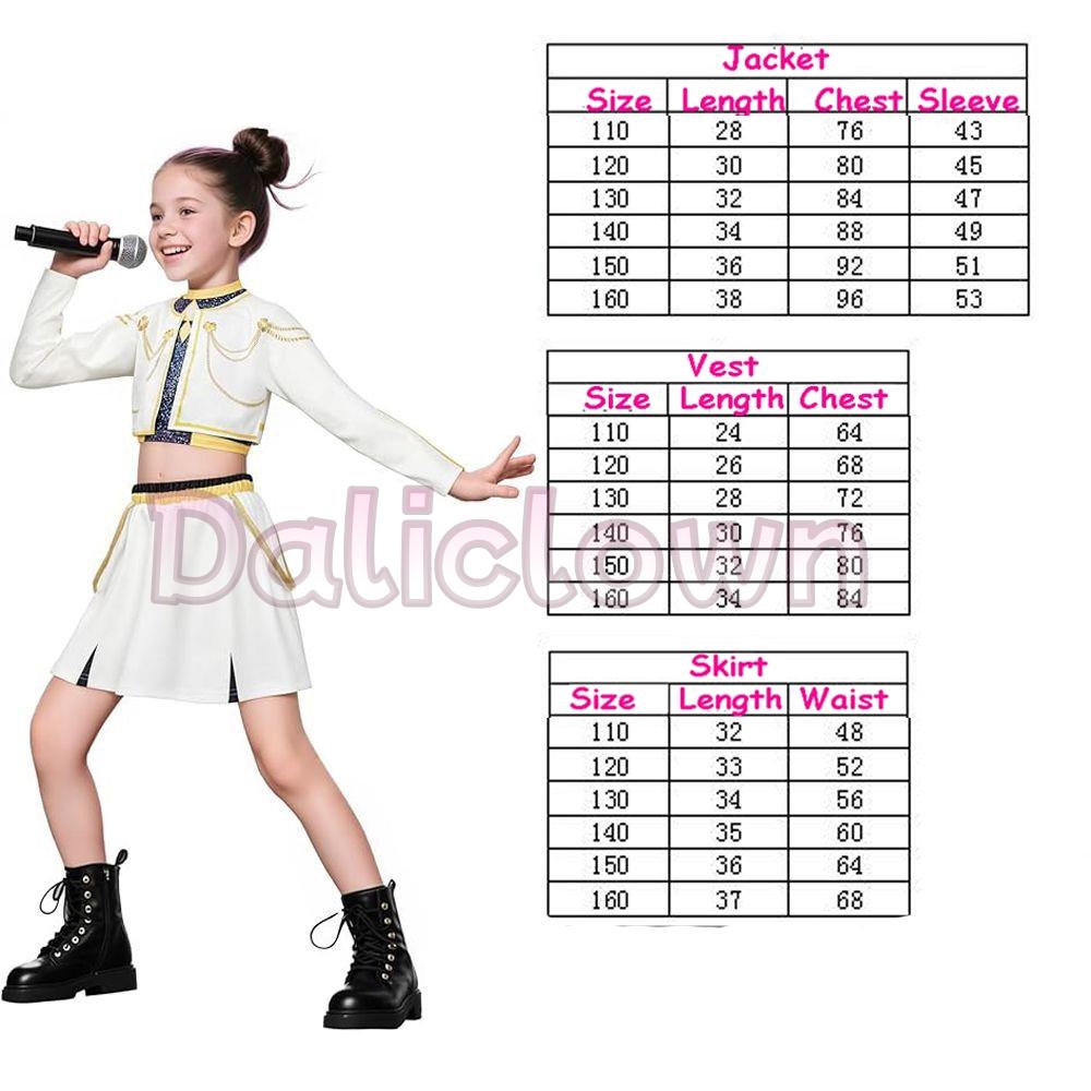 Movie K-Pop Rumi Mira Zoey Demon Hunters Cosplay Costume Kids Girls Halloween Stage 3D Printed Huntrix Golden Role Play Clothes