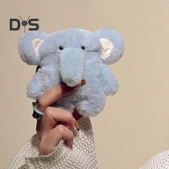 Мягкий синий чехол для наушников с изображением слона для Airpods, 3D-чехол для наушников с изображением животных из мультфильма для женщин и девочек